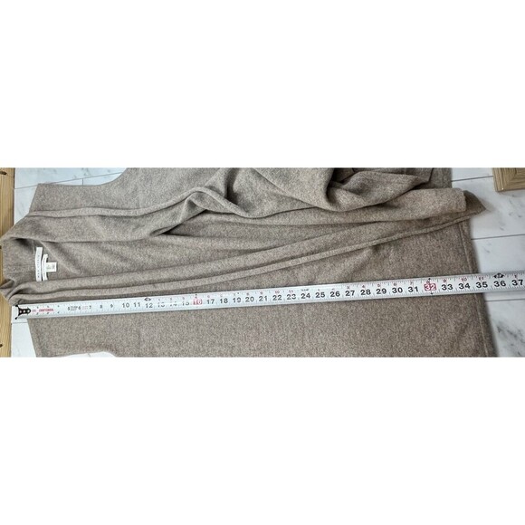 Max Studio Tan 100% Cashmere Shawl Collared Open Cardigan Sweater Size L - Picture 10 of 12